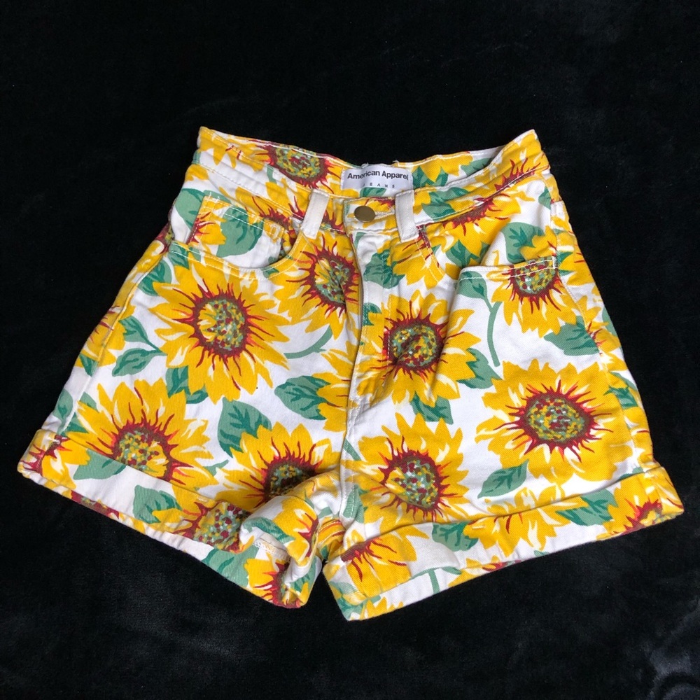 High-wasted American Apparel Sunflower Shorts